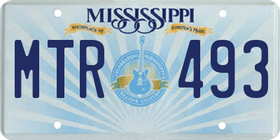 MS license plate MTR493