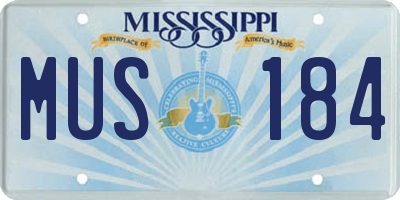 MS license plate MUS184