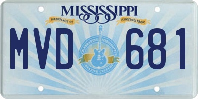 MS license plate MVD681