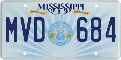 MS license plate MVD684