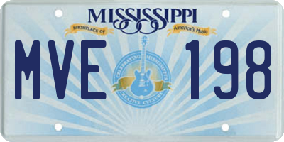 MS license plate MVE198