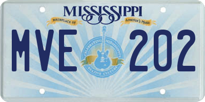 MS license plate MVE202