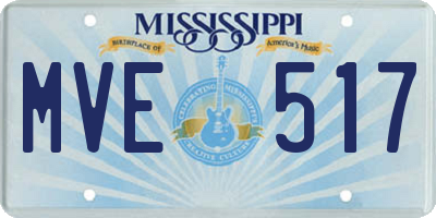 MS license plate MVE517