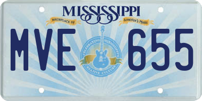 MS license plate MVE655
