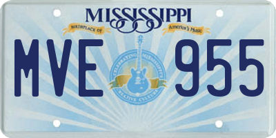 MS license plate MVE955