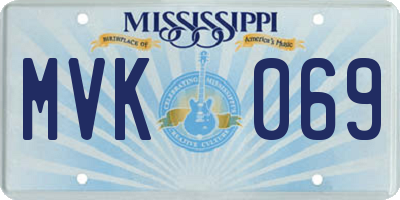 MS license plate MVK069