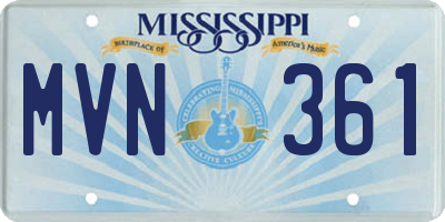 MS license plate MVN361