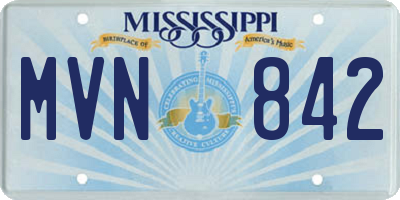 MS license plate MVN842