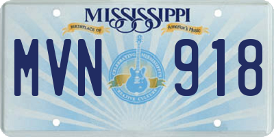 MS license plate MVN918