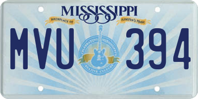 MS license plate MVU394
