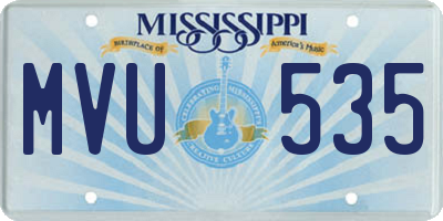 MS license plate MVU535