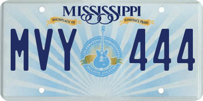 MS license plate MVY444