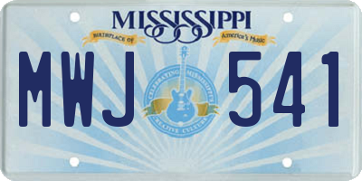 MS license plate MWJ541