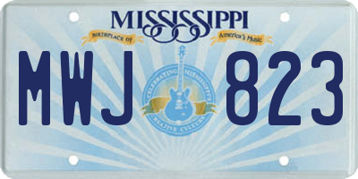 MS license plate MWJ823
