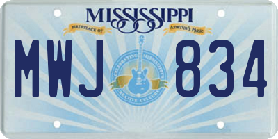 MS license plate MWJ834