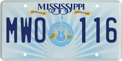 MS license plate MWO116