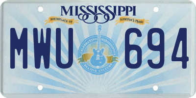 MS license plate MWU694
