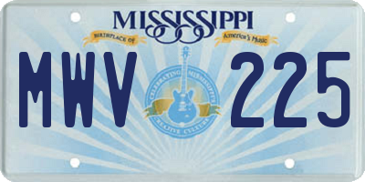 MS license plate MWV225