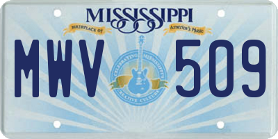 MS license plate MWV509