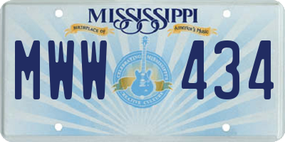 MS license plate MWW434