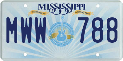 MS license plate MWW788