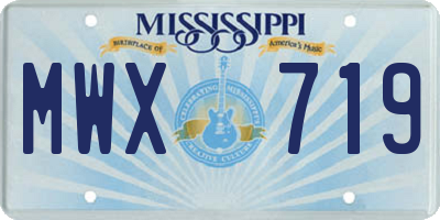 MS license plate MWX719