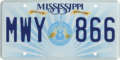 MS license plate MWY866