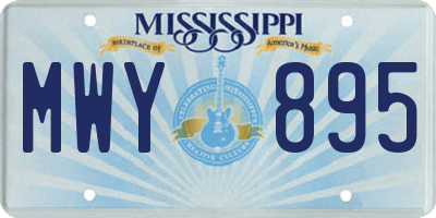 MS license plate MWY895