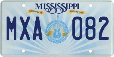 MS license plate MXA082