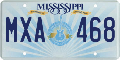 MS license plate MXA468