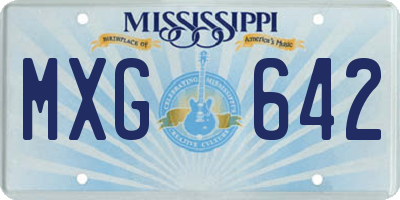 MS license plate MXG642