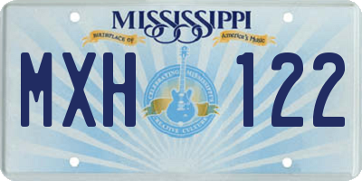 MS license plate MXH122