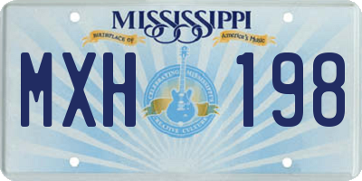 MS license plate MXH198