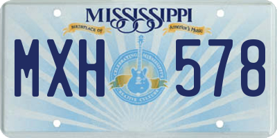 MS license plate MXH578