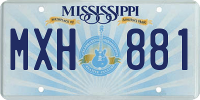 MS license plate MXH881