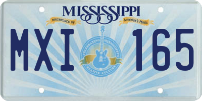 MS license plate MXI165