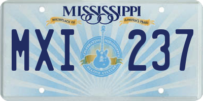 MS license plate MXI237