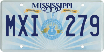 MS license plate MXI279