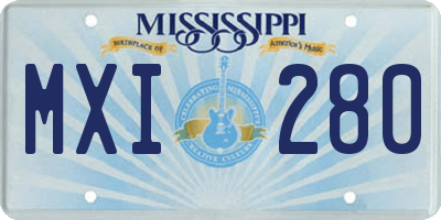 MS license plate MXI280