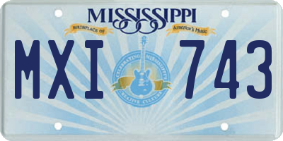 MS license plate MXI743