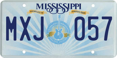 MS license plate MXJ057