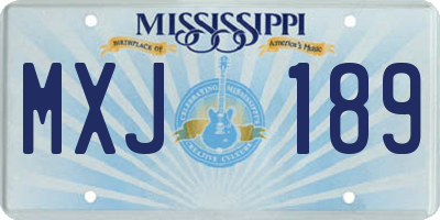 MS license plate MXJ189