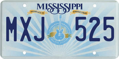 MS license plate MXJ525
