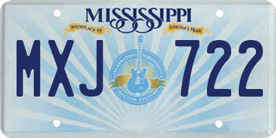 MS license plate MXJ722