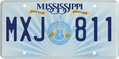 MS license plate MXJ811