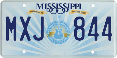 MS license plate MXJ844