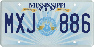 MS license plate MXJ886