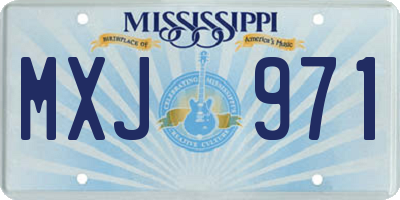 MS license plate MXJ971