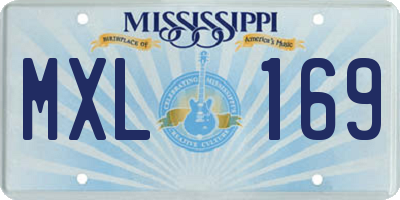 MS license plate MXL169