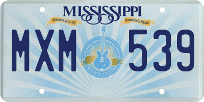 MS license plate MXM539
